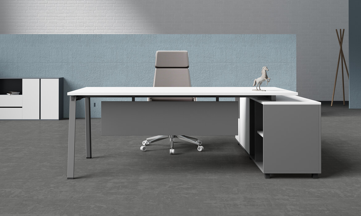 老板胶合板L型行政办公桌设计（HC-Yage）